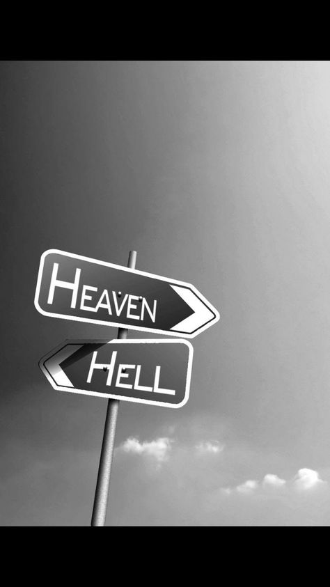 Highway To Hell, Heaven And Hell, Angels And Demons, Street Signs, Funny Signs, The Words, In This Moment, Humor, Black And White