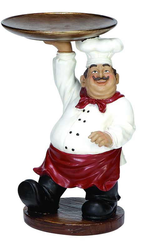 Features:  -Color: Red and white.  -Material: Polyresin.  -Excellent party decor to welcome guests.  Product Type: -Figurine.  Style: -Contemporary.  Theme: -Cooking/Eating.  Subject: -People.  Finish Bistro Kitchen Decor, Chef Decorations, Chef Pictures, Fat Chef Kitchen Decor, Pig Kitchen, Organize Life, Bistro Kitchen, Chef Kitchen Decor, Bistro Food