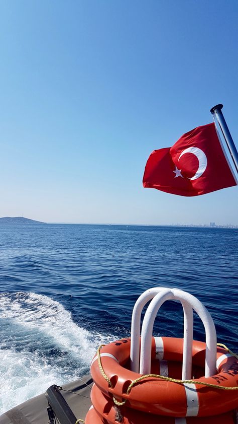 #ocean #boat #turkey #summer #istanbul #aesthetic #water #flag #photography #pinterest #travel #trendy #wallpaper #background Turkey Aesthetic Pics, Turkey Flag Aesthetic, Turkey Holiday Aesthetic, Summer In Turkey Aesthetic, Turkey Country Aesthetic, Turkey Summer Aesthetic, Turkey Istanbul Aesthetic, Antalya Turkey Aesthetic, Istanbul Turkey Aesthetic