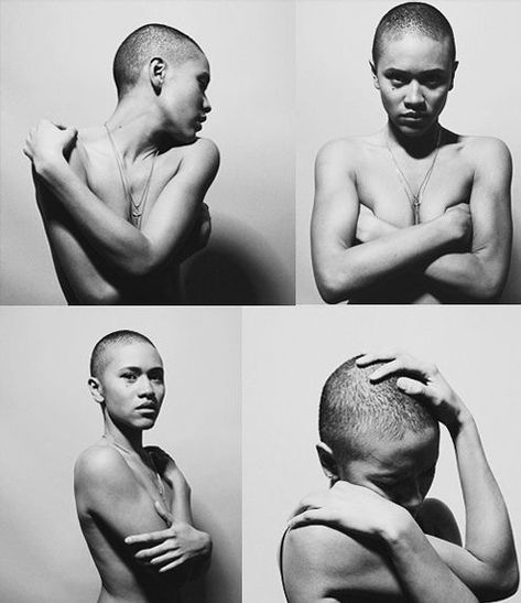 Buzz Cuts, Shave Her Head, Bald Girl, Body Photography, Photographie Portrait Inspiration, Bald Women, Shaved Head, Human Poses, Body Reference