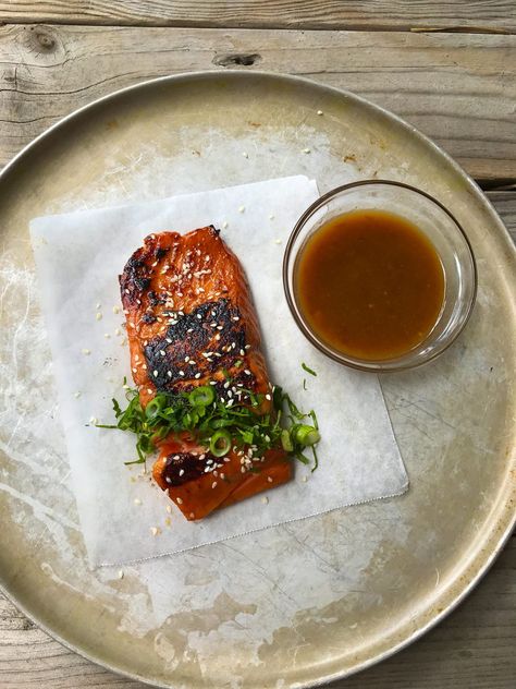 Japanese BBQ Salmon Bbq Sauce Salmon, Japanese Bbq Sauce, Office Meals, Japanese Bbq, Bbq Sauce Ingredients, Bbq Salmon, Flavorful Dinner, Salmon Patties Recipe, Slow Cooked Pork