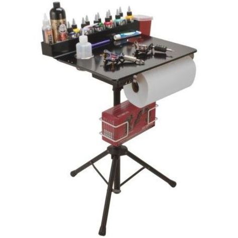 Porta-Station-Portable-Tattoo-Studio-Compact-Stand-Table-Travel-Desk-Tray-BLACK Tattoo Workstation, Mobile Tattoo, Tattoo Shop Interior, Tattoo Artist Tips, Tattoo Shop Decor, Tattoo Studio Interior, Tattoo Table, Travel Desk, Tattoo Studio Design