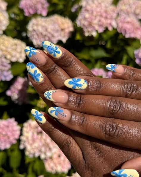 Mia J on Instagram: "Recreated this gorg set from @allycoolcattt ⭐️ . . I’m legit OBSESSED!!! We watched Ponyo while doing this set, and idk what’s cuter, these nails or the movie 🥹😭  Products used:  @dndgel Dirty Dancing, Blue Earth, & I Shine U Shine  @southtxnailsupply Blooming Gel  @apresnailofficial I Myth You  #floralnails #summernails #springnails #mixandmatchnails ##3dflowernails #3dnails #summernails #springnails #mixandmatchnails #chromenails #3dnailart #nailinspo #apres #apresgelx #gelxnails #gelx #structuredmanicure #gelbuilder #hardgel #gelpolish #biab #gel #gelmani #handpaintedart #nailart #nails #nailsofinstagram #nailsoftheday #nj #njnails #nailinspo #njnailtech #mjnailbizz" Blooming Gel, 3d Flower Nails, Blue Earth, Gel Mani, Nail Idea, Hard Gel, Dirty Dancing, 3d Nail Art, Floral Nails