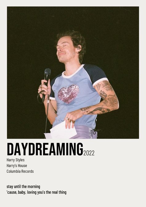 Daydreaming Harry Styles Poster, Harry Styles Daydreaming, Harry Posters, Santa Board, Song Posters, Lost Poster, Freshman Dorm, Harry Styles Songs, Mini Polaroid