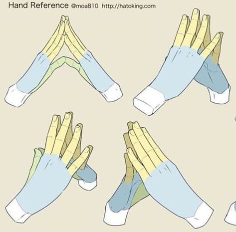 Hands Together Drawing Reference, Hands Folded Together Reference, Hand Poses Drawing Art Reference, Anime Hand Pose, Anime Hands Reference, Hand Pose Reference Drawing, Hands Together Drawing, Hands Poses Reference, Hands Together Reference