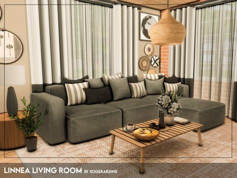 The Sims Resource - Linnea Living Room (TSR only CC) Mod Living Room, Living Room Sims 4, Sims 4 Cc Furniture Living Rooms, Glamorous Living Room, Sims 4 Kitchen, Resource Furniture, Mod Furniture, Art Deco Living Room, Sims 4 Bedroom