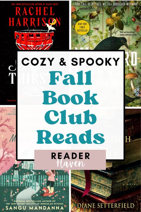 If you're looking for a great book club book for fall, here are some perfectly cozy fall novels and spooky books for atmospheric seasonal autumn reading, including fall fiction, witchy novels, and spooky mystery books. Fall Mystery Books, Witchy Novels, Cozy Fall Books, Books For Fall, Fall Reads, Autumn Reading, Autumn Books, Spooky Books, Fall Books