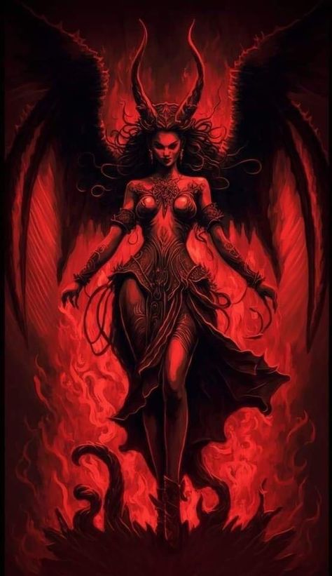 Lillith Goddess, Female Demons, Horror Vintage, Gothic Fantasy Art, Dark Art Tattoo, Occult Art, Demon Art, Beautiful Dark Art, Goddess Art