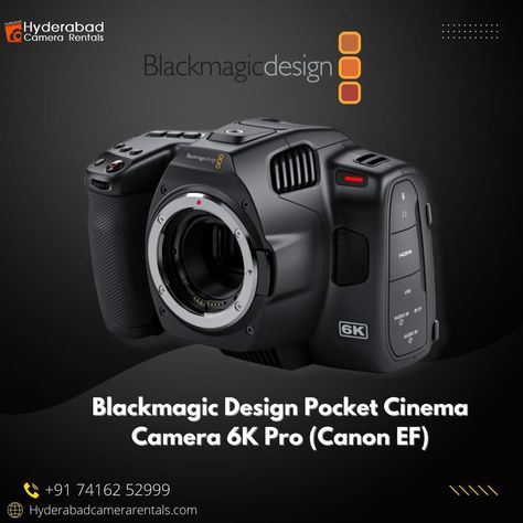 Blackmagic Design Pocket Cinema Camera 6K Pro (Canon EF)

To top their previous achievement with the Pocket Cinema Camera 6K, Blackmagic Design adds an even more full-featured, compact Super35 camera to their cine-style line with the Pocket Cinema Camera 6K Pro. The 6K Pro features all the recording features, sensor, dynamic range, buttons, and ports as its predecessor, and adds a variety of important new features such as a 5" tilting HDR capacitive touchscreen LCD with 1500 cd/m² brightness, a Blackmagic Design, Cinema Camera, Canon Ef, Touch Screen, Cameras, Canon, Cd, Range, Design