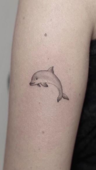 Minimalist Dolphin Tattoo, Dolphin Tattoo For Women, Small Dolphin Tattoo, Tattoos Dolphin, Dolphin Tattoos, Dolphin Tattoo, Characters From Movies, Earth Tattoo, Dolphins Tattoo