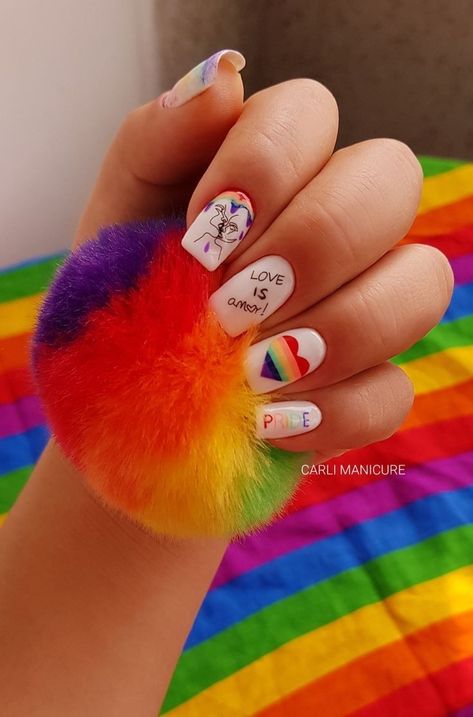 Pride Toenails Designs, Lgbtq Pride Nails, Pride Nails Square, Pride Pedicure Ideas, Lgbtq Nails Acrylic, Pride Themed Nails, Lgbtq Nail Designs, Pride Inspired Nails, Pride Nails 2023