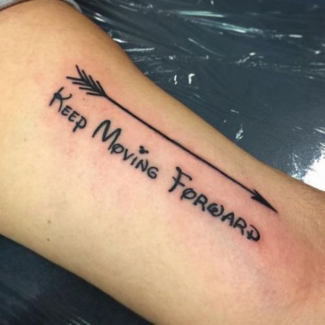 Keep Moving Forward Tattoo, Moving Forward Tattoo, Sagittarius Arrow, Forward Tattoo, Tattoos Disney, Cute Shoulder Tattoos, Moving On Tattoos, Epic Outfits, Tiny Designs