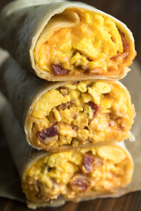 Bacon And Egg Burrito, Breakfast Mexican Burritos, Breakfast Burrito With Rice, Bacon Egg Burrito, Sonic Ultimate Meat And Cheese Burrito, Breakfast Burritos With Bacon, Cheesy Breakfast Burritos, Sonic Breakfast Burrito Recipe, Breakfast Burrito Bacon