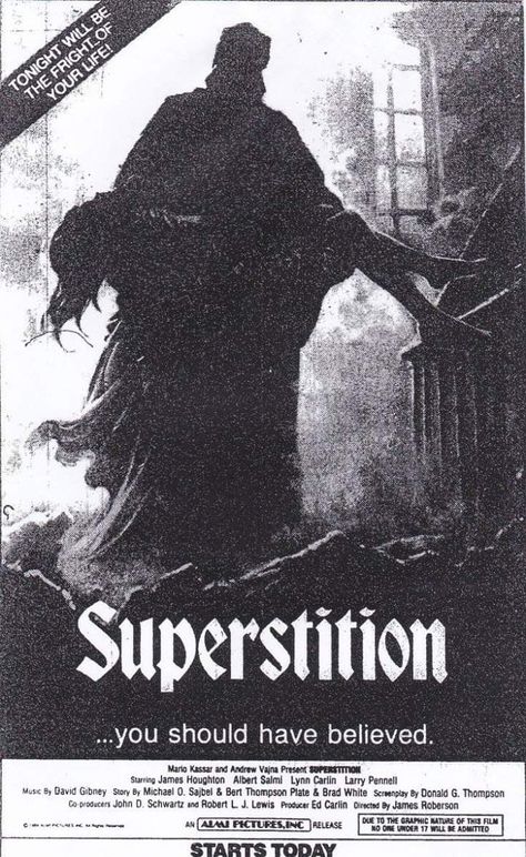 Superstitions Aesthetic, Superstition Aesthetic, Superstitions Art, Horror Newspaper, Wicca Aesthetic, American Horror Movie, Cd Project, Movie Ads, Newspaper Ads