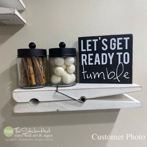 Simple Diy Laundry Room Ideas, Laundry Letterboard Quotes, Laundry Room Above Cabinet Decor, Laundry Wall Decor Ideas, Laundry Room Themes, Quirky Laundry Room, Laundry Room Gallery Wall, Cute Laundry Room Signs, Cricut Laundry Room Ideas