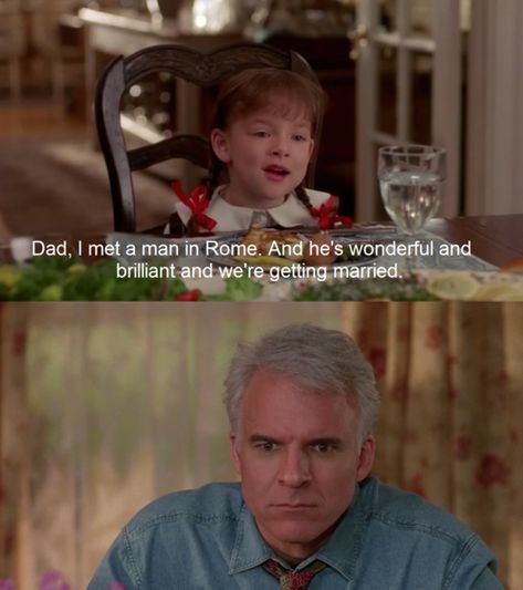 Father of the Bride! Love this scene! I think all dad's envision this when their daughter tells them they've met someone haha. Father Of The Bride Movie, Fanfic Writing, Movie Jokes, Birthday Core, The Bride Movie, Movie Journal, Quotes Movie, Film Journal, Movies Worth Watching