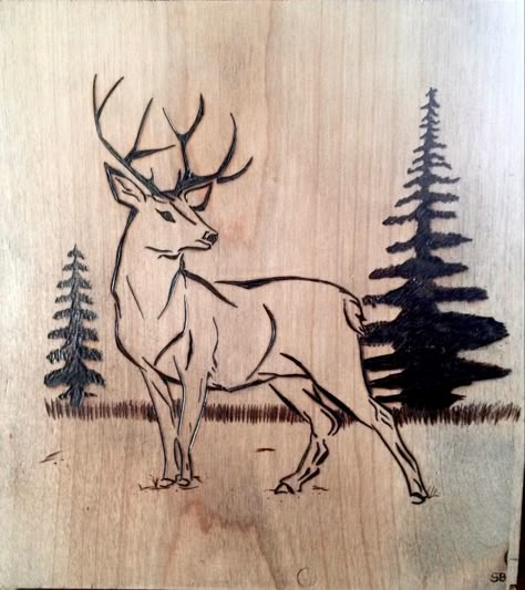 Animal Wood Burning, Horse Wood Burning, Deer Wood Burning, Wood Burning Ideas Gifts, Pyrography Patterns Printable, Hand Saw Art Ideas, Campfire Drawing, Wood Burned Gifts, Pyrography Ideas