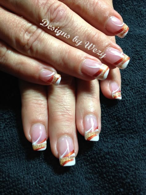 Christmas Elegant Nails, Thanksgiving Nails French, Fall Thanksgiving Nails, Fall Nails Design, Tip Nail Designs, Fall Nail Design, Nails Inspo Aesthetic, Nails French Tips, Thanksgiving Nail Designs