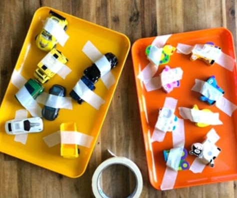 Fine Motor Activities for Toddlers Car Gross Motor Activities, Cars Fine Motor Activities, Sensory Transportation Activities, Fine Motor Car Activities, Transportation Motor Skills, Fine Motor For Three Year Olds, Transport Fine Motor Activities, Toddler Train Activities, Transportation Sensory For Toddlers