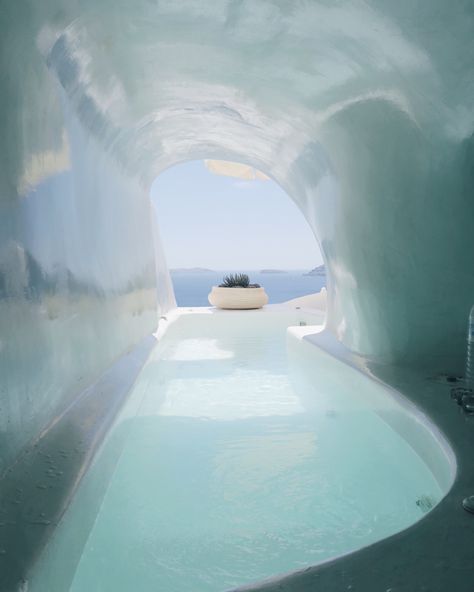 Stay in a Lava Cave with Private Cave Pool in Oia, Santorini | Greece | 2017 | Review | – Esther K Greek Pool, Pool Cave, Quotes Outdoors, Cave Pool, Oia Santorini Greece, Cave Hotel, Santorini Hotels, Cave House, Oia Santorini