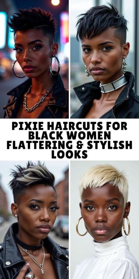 Embrace your natural hair with these 23 stunning pixie haircuts for Black women. From coily curls to sleek styles, find the perfect pixie cut to match your personality and hair texture. Includes product recommendations and styling tips to keep your natural pixie looking fresh and beautiful. Tapered Pixie Haircut Black Women, Black Hair Pixie Cut, Pixie Haircuts For Black Women, Short Hair Shaved Sides, Black Pixie Haircut, Black Women Short Haircuts, Curled Pixie Cut, Super Short Pixie Cuts, Short Hair Mohawk