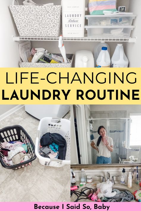 daily laundry routine for moms Weekly Laundry Schedule, How To Keep Up With Laundry, Laundry Routine Schedule, Laundry Day Schedule, Laundry Routine Ideas, Laundry Schedule Family Of 5, Laundry System For Large Family, Laundry Plan, House Keeping Tips