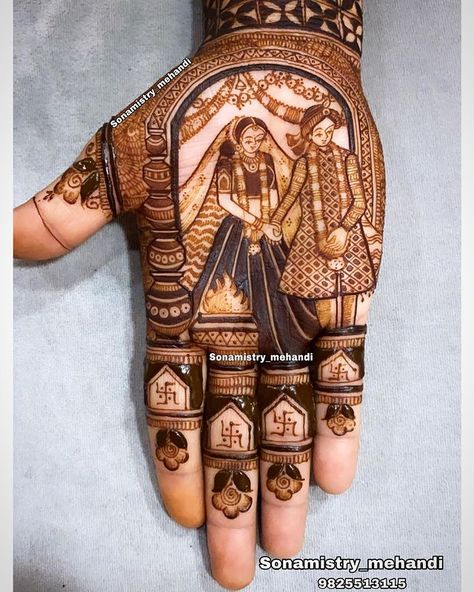 Sonamistry's Mehandi on Instagram: “Starting of a life-long journey that thrives on love, commitment, trust, respect, communication, patience and companionship. Tag a bride…” Latest Mehndi Designs Wedding, डिजाइनर कपड़े, New Bridal Mehndi Designs, Mehndi Designs Bridal Hands, Mehndi Design Pictures, Very Simple Mehndi Designs, Simple Mehndi Designs Fingers, Modern Mehndi Designs, Engagement Mehndi Designs