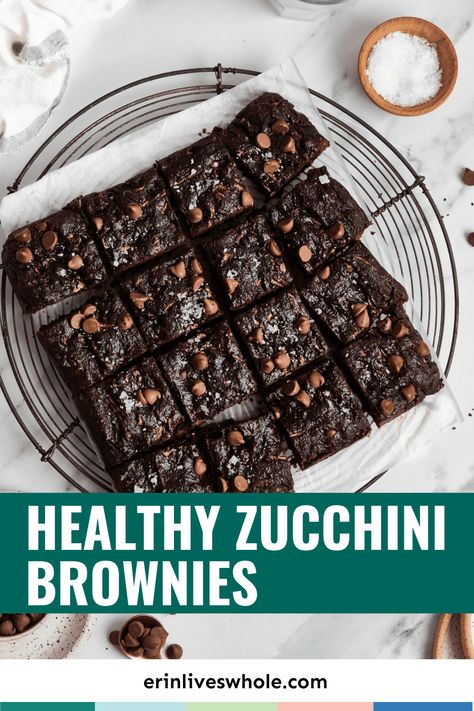 These paleo zucchini brownies are a delicious low carb, healthy dessert made from almond flour, chocolate chips, and maple syrup - you won't even know there are veggies in them! #paleo #food #dessert #brownies Almond Flour Zucchini Brownies, Low Carb Zucchini Brownies, Zucchini Brownies Healthy, Paleo Zucchini Brownies, Df Dessert, Easy Taco Salad Recipe, Chocolate Zucchini Brownies, Almond Flour Brownies, Paleo Zucchini