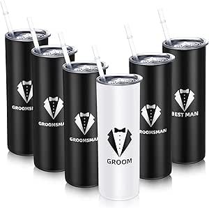 Tanlade Set of 6 Groomsmen Gifts for Wedding Groomsman Proposal Gifts Groomsman 20 oz Tumbler Groom Best Man and Groomsman 20oz Travel Coffee Mug with Lid Team Groom Cups Gift for Bachelor Party Groomsmen Tumbler Ideas, Groomsmen Cups, Groomsmen Tumblers, Groomsmen Favors, 2026 Wedding, Groomsmen Ideas, Groomsmen Proposal Gifts, Groomsman Proposal, Bridesmaid Groomsmen Gifts