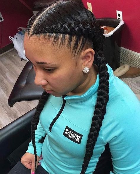 French Braid With Weave, 2 Braids Hairstyles, Hairstyles With Weave, Ghana Braids Hairstyles, Two French Braids, Best Human Hair Extensions, Weave Hairstyles Braided, Two Braid Hairstyles, 2 Braids