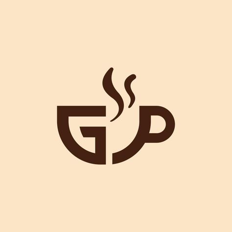 Letter GP Coffee Logo Design Coffee Logo Design, Cafe Logos, Logo Design Coffee, Coffee Shop Logo Design, Cafe Logo Design, Photoshop Tutorial Typography, Adobe Illustrator Design, Graphic Design Brochure, Coffee Shop Logo