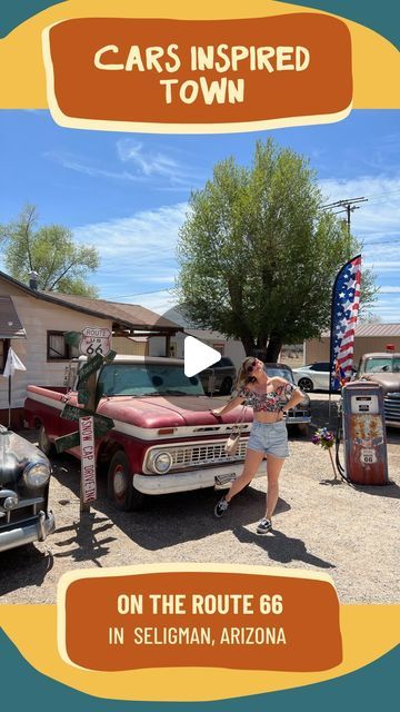 WILDJOY ™️ Arizona Experiences on Instagram: "Ever wondered what city inspired the movie Cars? 🚗 Add Seligman in Arizona to your list! Just 3 hours from Phoenix on the Route 66, you can find this tiny town that is full of cute diners, shops and vintage cars. It’s so adorable and feels like you’re in the movie! Just like in the movie, back in 1978, Interstate 40 was built which bypassed the city of Seligman. The only reason why the town is still around is due to Angel Delgadillo (a barber in Seligman) who built the Historic Route 66 Association of Arizona which kept Seligman on the map! What to do in Seligman? Check off these stops: ✅ Delgadillo’s Snow Cap (milkshakes) ✅ Angel & Vilma Delgadillo’s Original Route 66 Shop ✅ The Welcome to Seligman sign (it’s so cute) ✅ The Roadkill Caf Seligman Arizona, Back In 1978, Snow Cap, Movie Cars, Historic Route 66, Canyon Road, Travel Locations, Cars Movie, Yummy Yummy