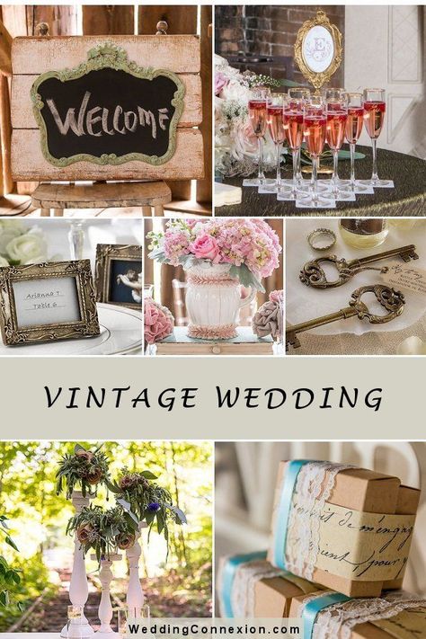 Vintage Wedding Souvenirs Ideas, Vintage Wedding Alter, Rustic Elegance Wedding Decor, Vintage Romantic Wedding Decor, Vintage Reception Ideas, Vintage Wedding Shower Ideas, Vintage Wedding Theme Elegant, Vintage Wedding Aesthetic Decor, Romantic Vintage Wedding Decorations