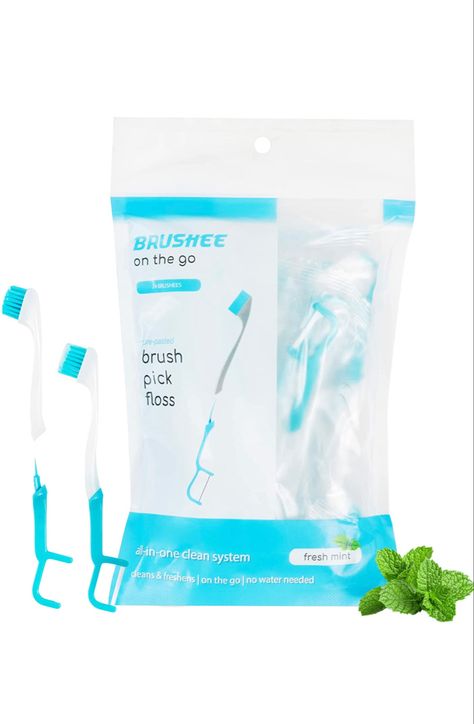 Brushee - The Evolution of Oral Care | 3-in-1 Tool (Pre-Pasted Mini-Brush + Floss + Pick) | Individually Wrapped | Disposable | Prepasted Travel Toothbrushes | Small Adult Toothbrush - (24-Pack) Healthy Period, Adult Easter, Pasta Dental, Floss Picks, Travel Toothbrush, Oral Hygiene, Toothpick, Teeth Cleaning, Life Savers