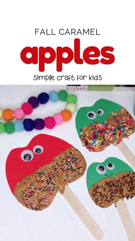 Preschool A Crafts, September Crafts For Kindergarteners, Thanksgiving Food Art For Toddlers, Fall Study Preschool, Apples Art Preschool, Fall Season Art Preschool, Johnny Apple Seed Crafts, Pre K Art Projects Fall, September Daycare Activities