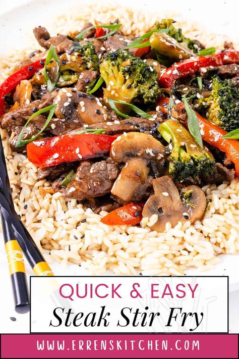 Discover how to make the perfect steak stir fry with our easy guide! Juicy steak, crisp veggies, and a flavorful sauce make this the best dinner option. Steak Tips Stir Fry, Recipes Using Top Sirloin Steak, Steak Stir Fry Recipes, Round Steak Marinade, Bottom Round Steak Recipes, Beef Bottom Round Steak, Steak Stirfry Recipes, Sirloin Tip Steak, Round Steak Recipes