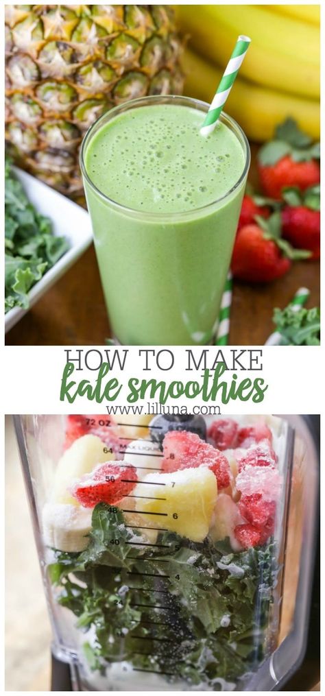 Let's lighten things up this month with this fresh kale smoothie! It's packed with delicious healthy ingredients that will make you feel energized all day long. #kalesmoothies #smoothies #kale #healthysmoothies #breakfast Kale Smoothie Recipes, Apricot Smoothie, High Protein Smoothies, Kiwi Smoothie, Feel Energized, Kale Smoothie, Snack Prep, Raspberry Smoothie, Interesting Recipes