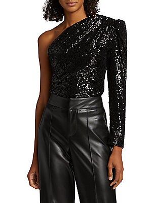 One Shoulder Top Outfit Night, Sequin Top Outfit Party, Sequin Top Outfit, Sequins Top Outfit, Shoulder Tops Outfit, One Sleeve Top, Love Night, Night Out Party, Sequined Top