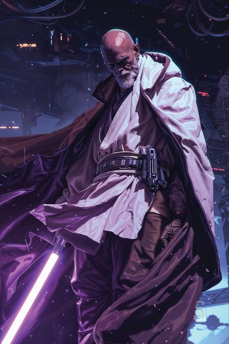 Star Wars Lord Of The Rings, Starwars Fan Art, Star Wars Fantasy Art, Mace Windu Fan Art, Jedi Character Design, Star Wars Padawan, Jedi Fanart, Inquisitor Star Wars, Jedi Concept Art