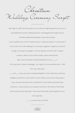 18 Sample Wedding Ceremony Scripts From Traditional To Non-Religious 2019 Wedding Ceremony Script Christian, Wedding Script For Officiant, Simple Wedding Ceremony Script, Christian Wedding Vows, Non Religious Wedding Ceremony, Wedding Ceremony Outline, Wedding Vows Template, Ceremony Outline, Wedding Officiant Script