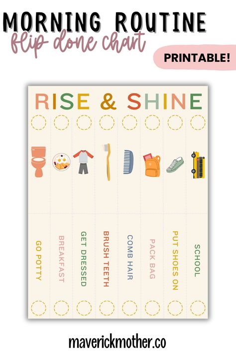 Say goodbye to morning chaos! Our visual morning routine checklist for kids is designed to guide your little one through their start-of-the-day tasks. With cute graphics and simple steps, it's the perfect tool for teaching responsibility and time management in a way that's fun for kids. Get your printable checklist today!