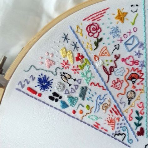 Stitch A Day Embroidery Journal, Embroidery Year Journal, Embroidery Journal Ideas, Thread Journal, Embroidery Stitches For Beginners, Embroidery Types, Embroidery Samplers, Year Embroidery, Embroidery Journal