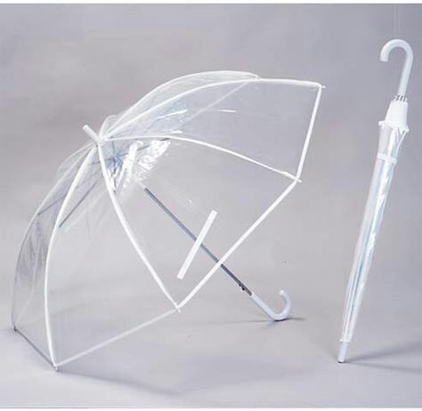 Own a clear umbrella!! Umbrella Outfit, Dome Umbrella, Bubble Umbrella, Transparent Umbrella, Clear Umbrella, Cute Umbrellas, Sun Umbrella, Cute Stationery, So Cool