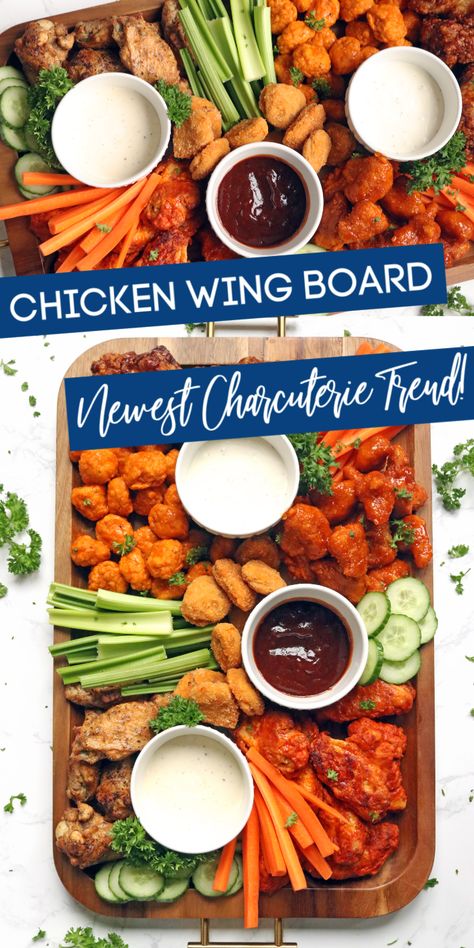 Chicken Wings Serving Ideas, Chicken Wing Board Ideas, Wing Board Ideas, Wings Board Ideas, Wing Charcuterie Board Ideas, Chicken Wing Charcuterie Board Ideas, Chicken Wing Board, Wing Platter Ideas, Chicken Wing Charcuterie Board