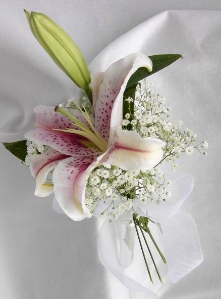 Single Stem Lily Bouquet, Single Lily Bouquet, Single Orchid Bouquet, Small Lily Bouquet, Lily Prom Bouquet, White Lily Corsage, Lily Corsage Prom, Lily Hand Bouquet, Stargazer Lily Wedding Bouquet