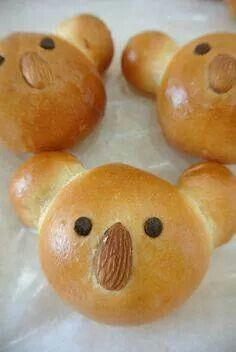 Homemade sweet koala bread $1.50 a piece by Not Enough Thyme (636) 235-6094 https://m.facebook.com/caterernet Roll Shapes, Kawaii Koala, Bread Shaping, Bread Art, Bread Roll, God Mat, Fun Kids Food, Artisan Bread, Food Humor