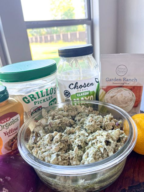 Dill Pickle Ranch Chicken Salad by healthymess - FoodSocial Dill Pickle Ranch, Dill Pickle Chicken Salad, Pickle Chicken Salad, Pickle Ranch, Dill Pickle Chicken, Ranch Chicken Salad, Pickle Chicken, Cheesy Rolls, Chocolate Protein Muffins