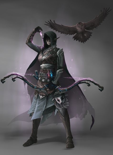 ArtStation - Half Elf Ranger, Matias Trabold Rehren Mroczny Elf, Ranger Dnd, Archer Characters, Elf Ranger, Female Elf, Dungeons And Dragons Characters, Dnd Art, Dark Elf, Fantasy Warrior