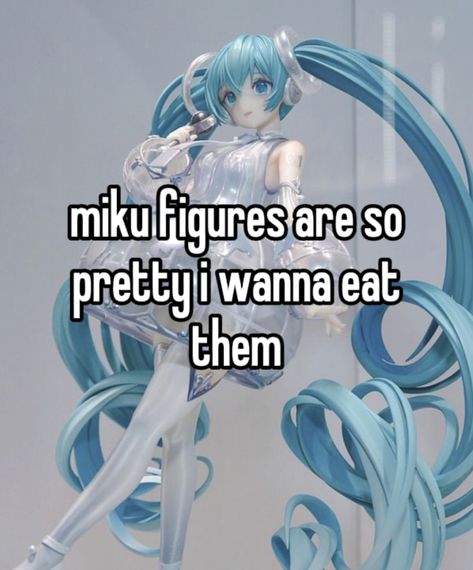 | #whisper | #hatsune | #miku | #mikufigure | Hatsune Miku Does Not Talk To British People, Miku And Jesus, Miku Figures, Miku Figure, Miku Hatsune Vocaloid, Vocaloid Funny, Having No Friends, British People, Good Luck Quotes