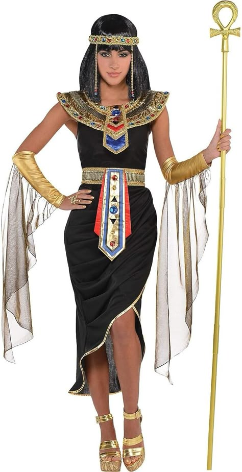 Amazon.com: Amscan womens Egyptian Queen Costume for Women - Perfect for Halloween & Party - 1 Set : Clothing, Shoes & Jewelry Egyptian Fancy Dress, Egyptian Queen Costume, Egypt Costume, Egyptian Dress, Costume Carnaval, Queen Cleopatra, Egyptian Fashion, Greek Goddess Costume, Goddess Costume